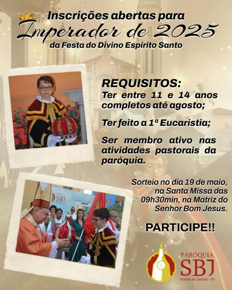 Tradição: abertas inscrições para menino imperador
