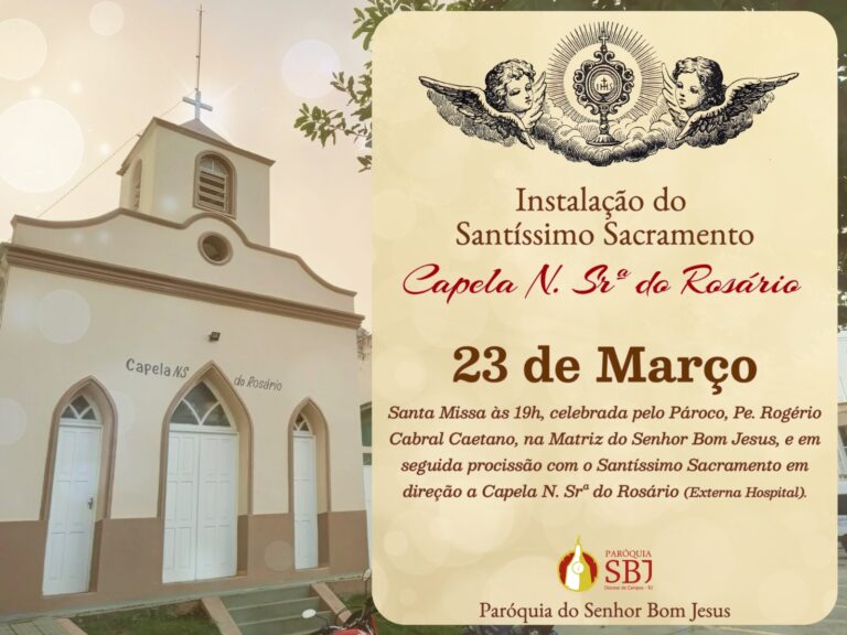 Paróquia Senhor Bom Jesus instalará Sacrário em Capela para acolher familiares e pacientes do Hospital São Vicente de Paulo