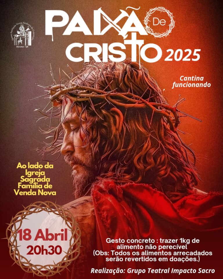 Teatro e solidariedade: Espetáculo Paixão de Cristo com arrecadação de alimentos para famílias carentes