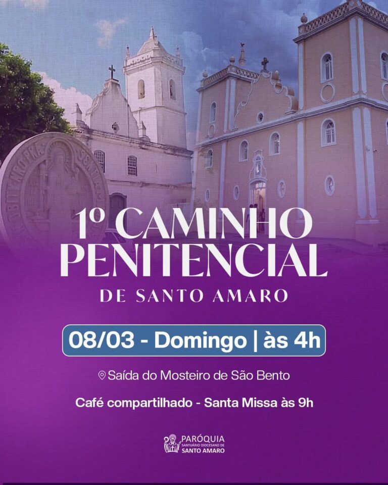 Caminho: Fiéis do Santuário de Santo Amaro participam do I Caminho Penitencial saindo do Mosteiro de São Bento